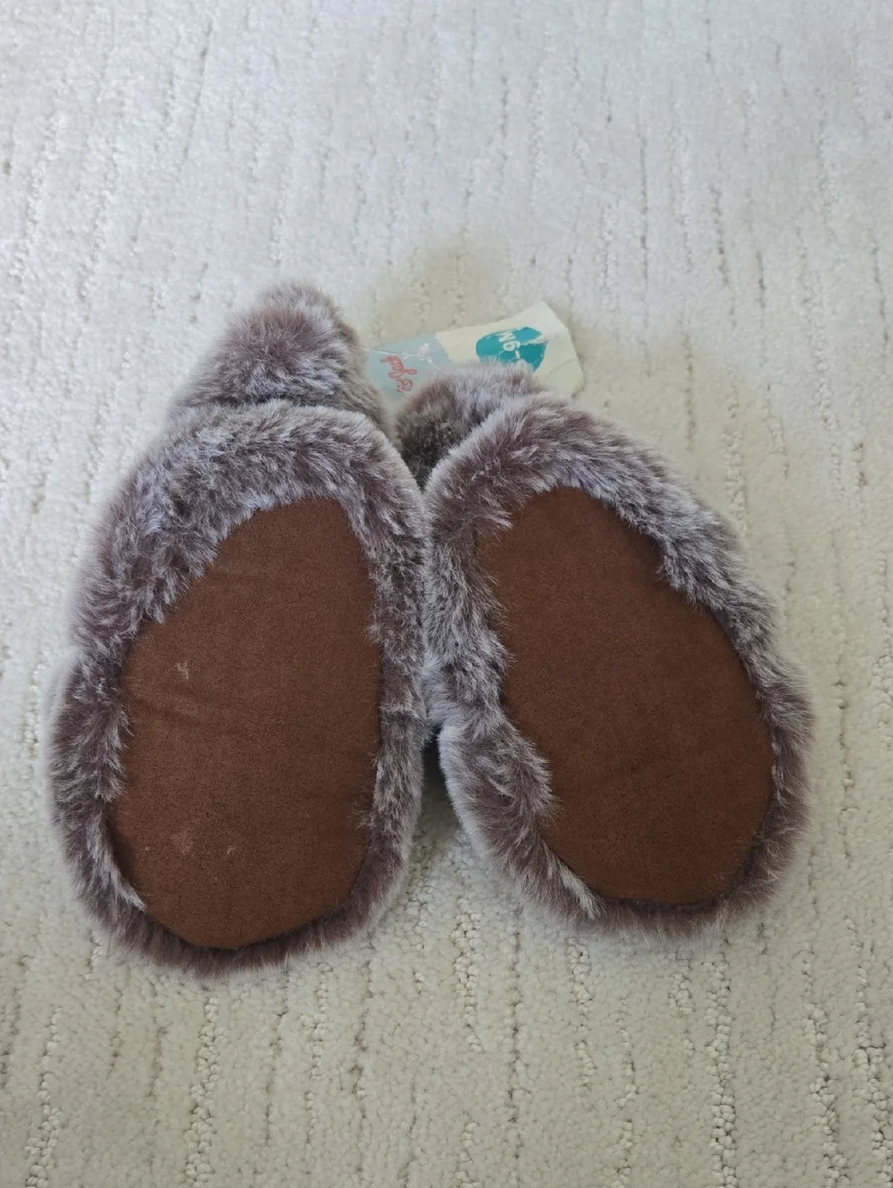 CAT & JACK • Plush Faux Fur Booties, Gray, 6-9Months